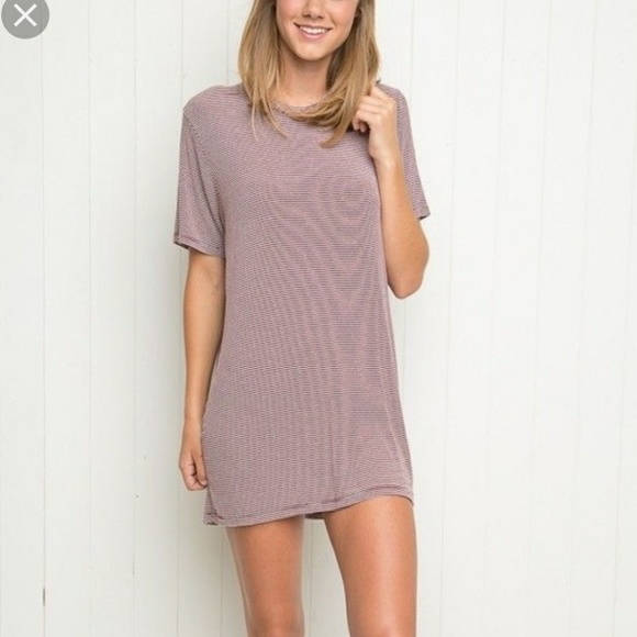 Red&White Brandy Striped T Shirt Dress - Picture 3 of 5